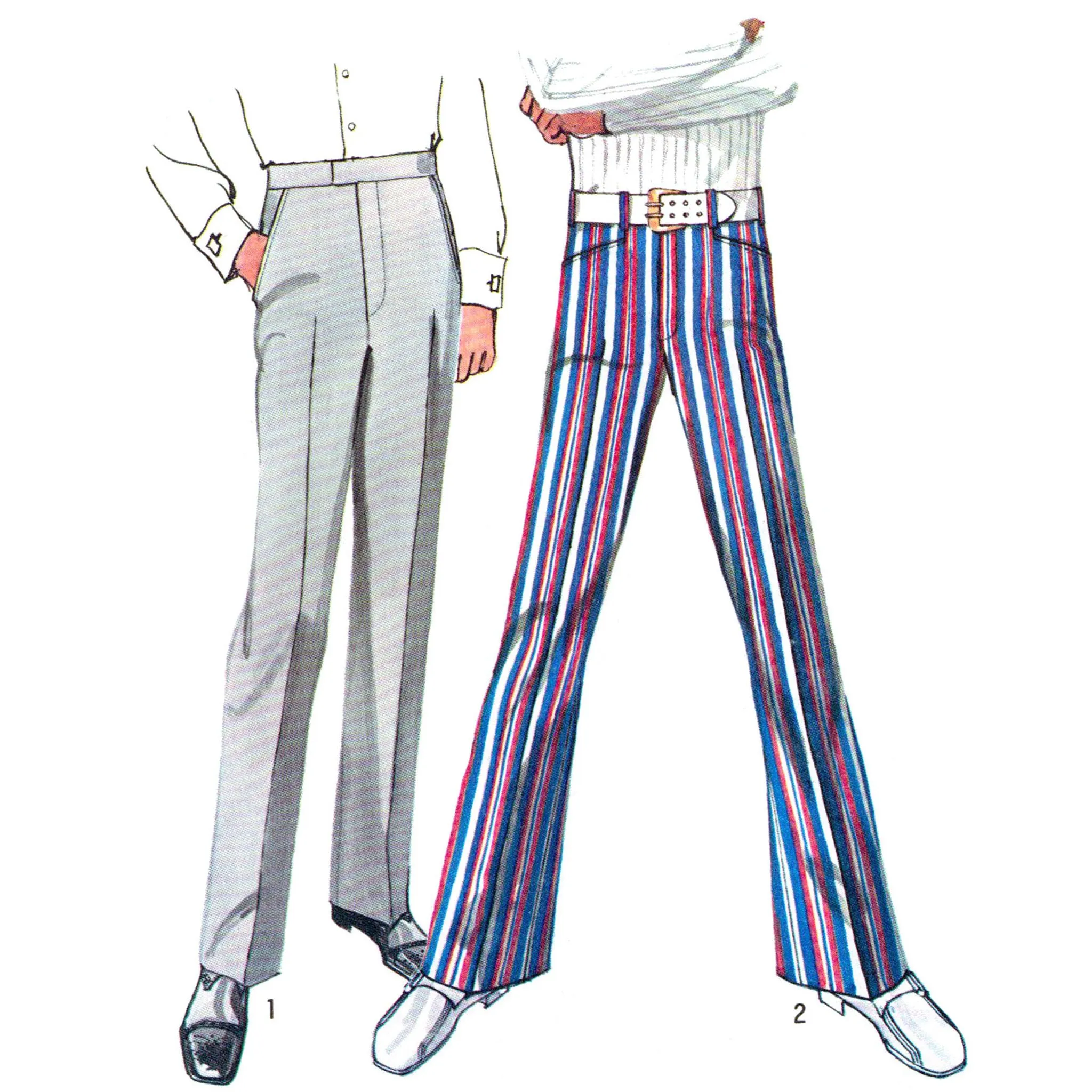 1970s Sewing Pattern, Men’s Pant & Bell-Bottom Pants - Waist: 36” (92cm)