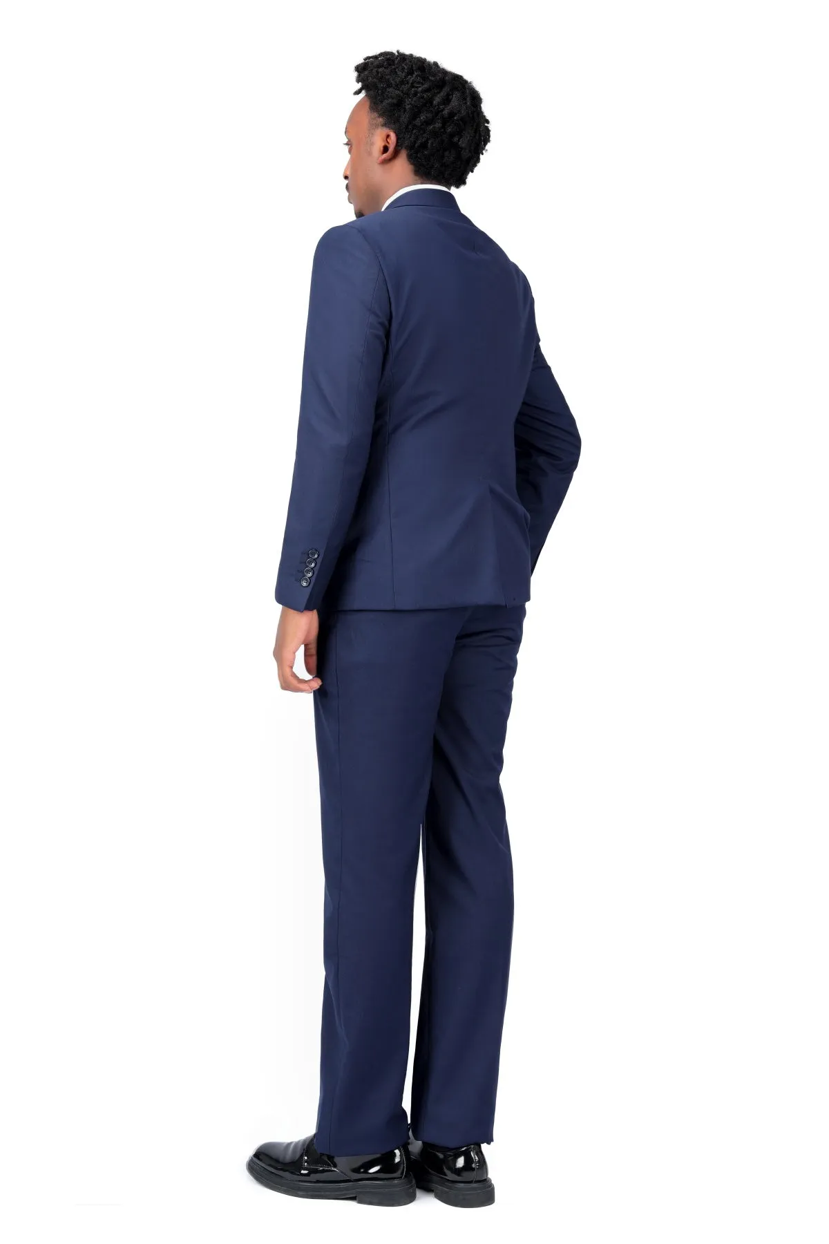 2-Piece Slim Fit Simple Designed Navy Suit