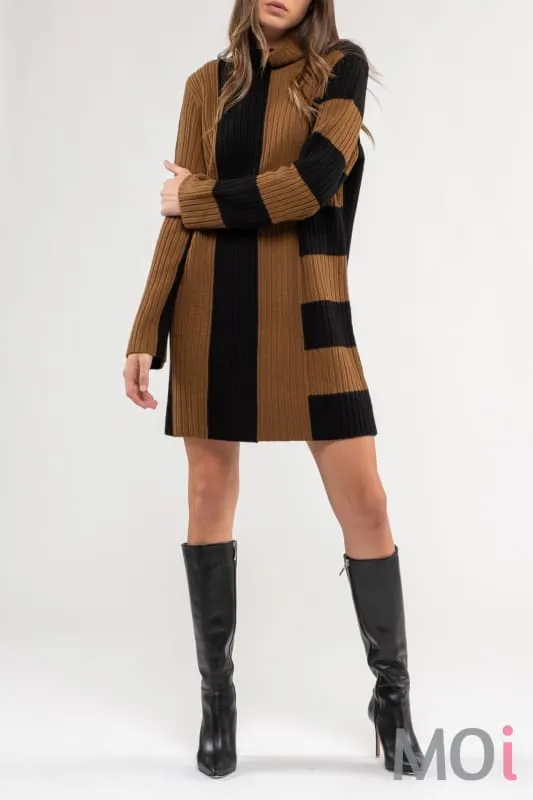 2 Toned Stripe Mini Dress