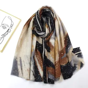 220915 hot stamping abstraction Color gradient printed scarf