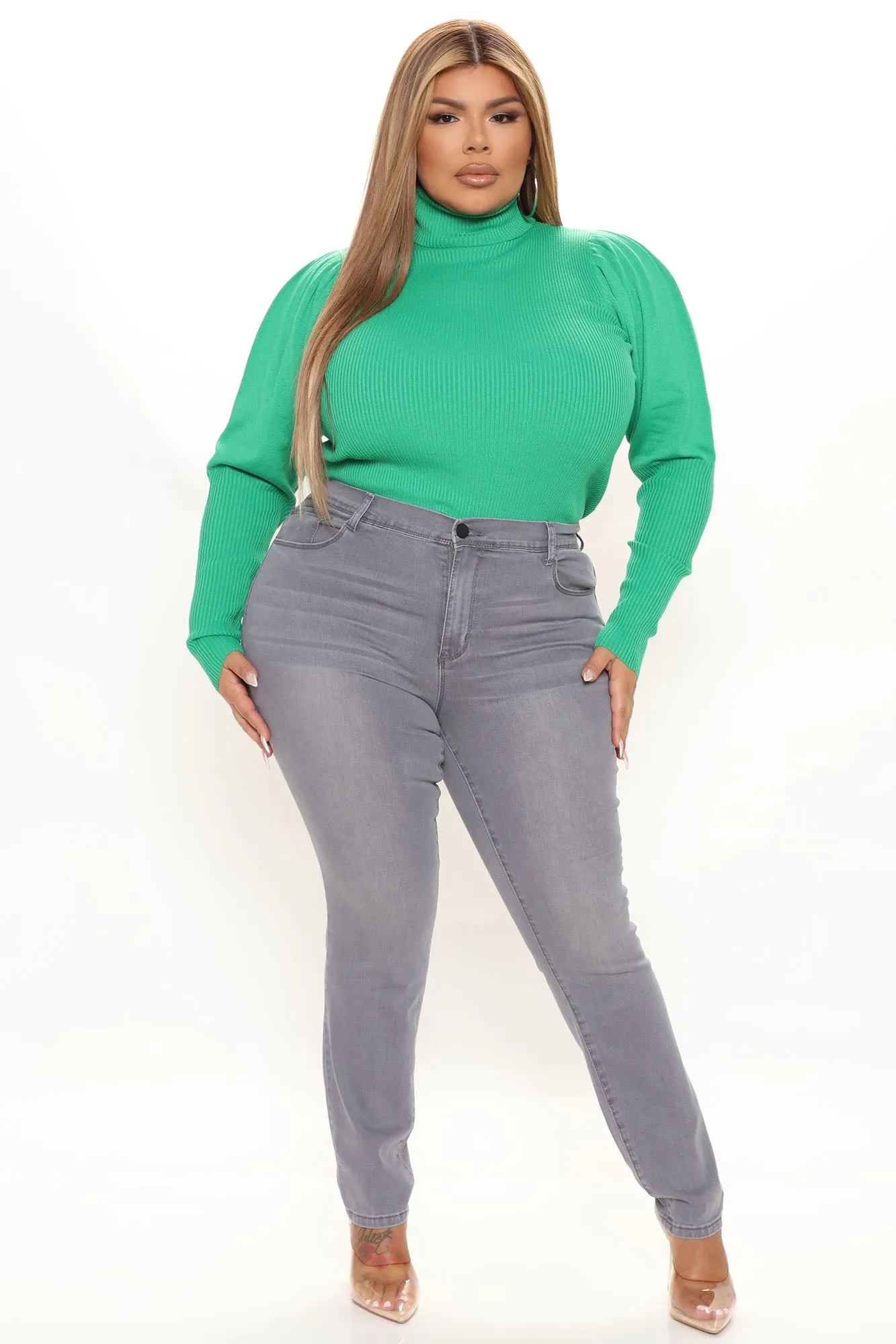 Adored By You Turtleneck Sweater - Kelly Green