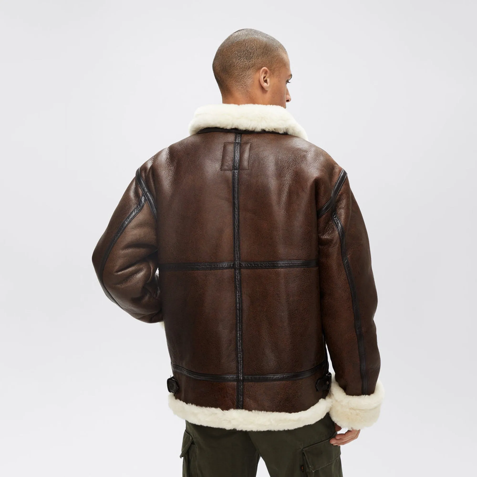 Alpha B-3 Sherpa Leather Bomber Jacket