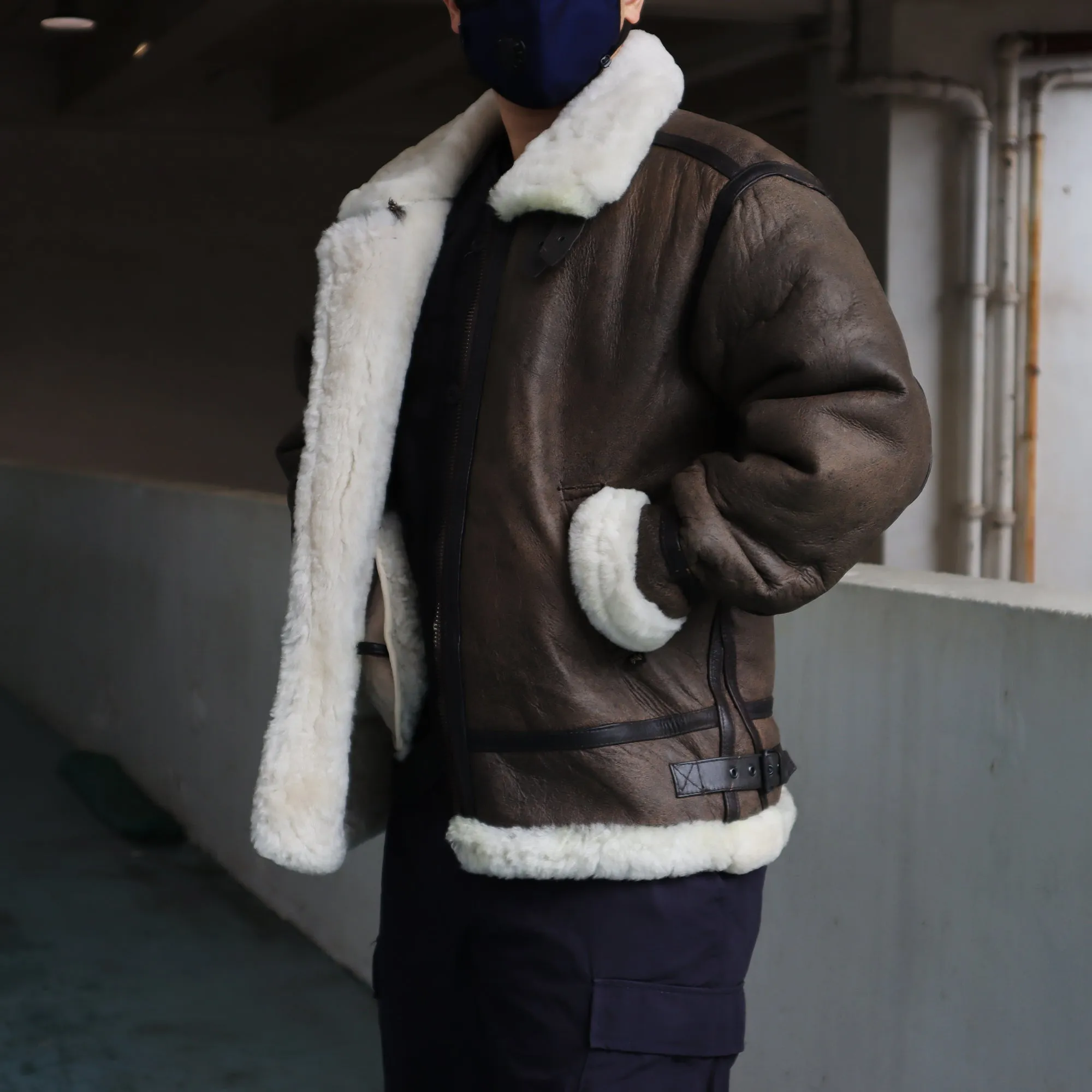 Alpha B-3 Sherpa Leather Bomber Jacket