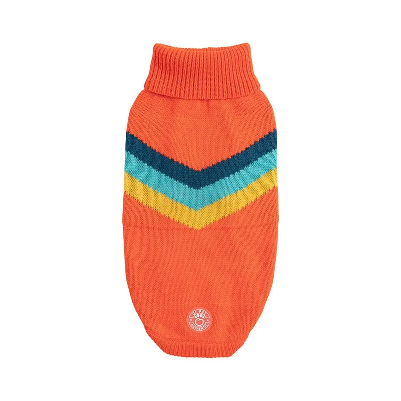 Alpine Sweater - Orange Retro Turtleneck for Stylish Dogs