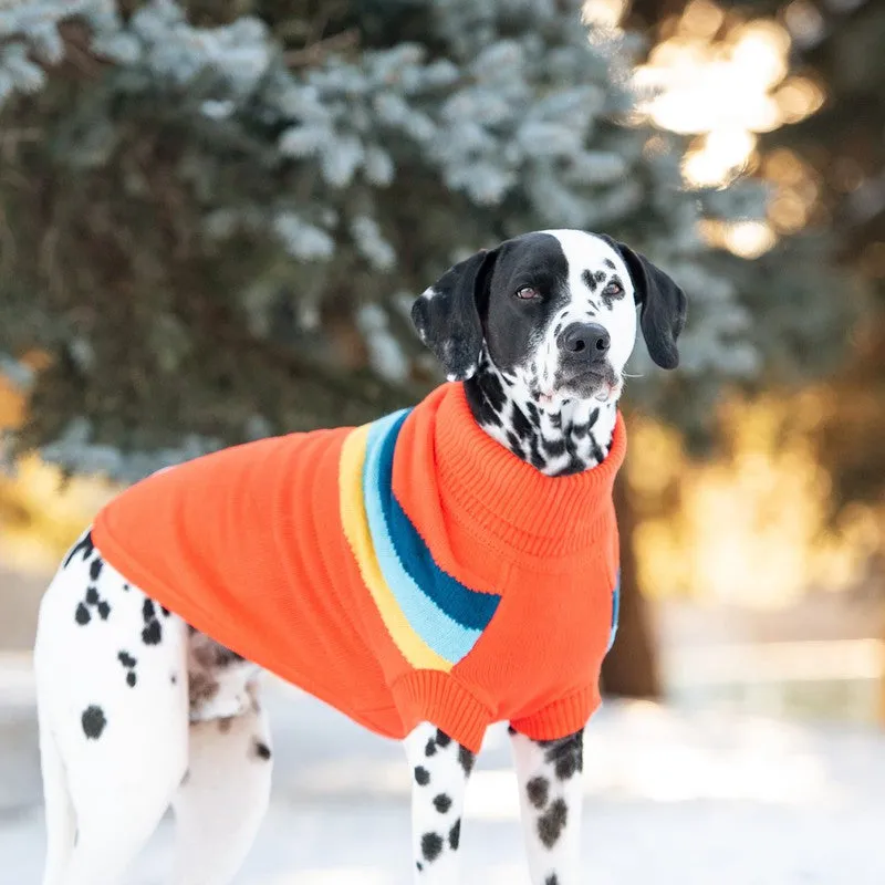 Alpine Sweater - Orange Retro Turtleneck for Stylish Dogs