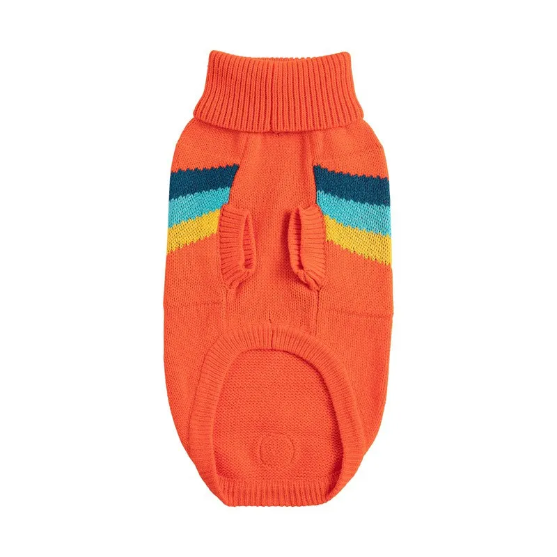 Alpine Sweater - Orange Retro Turtleneck for Stylish Dogs