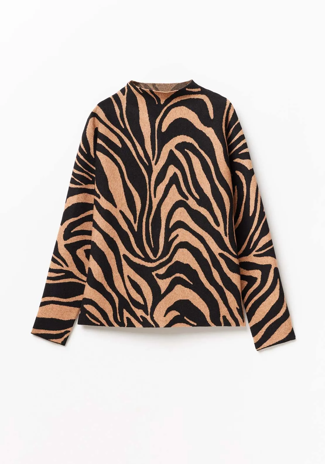 Animal Print Jumper - Hazelnut