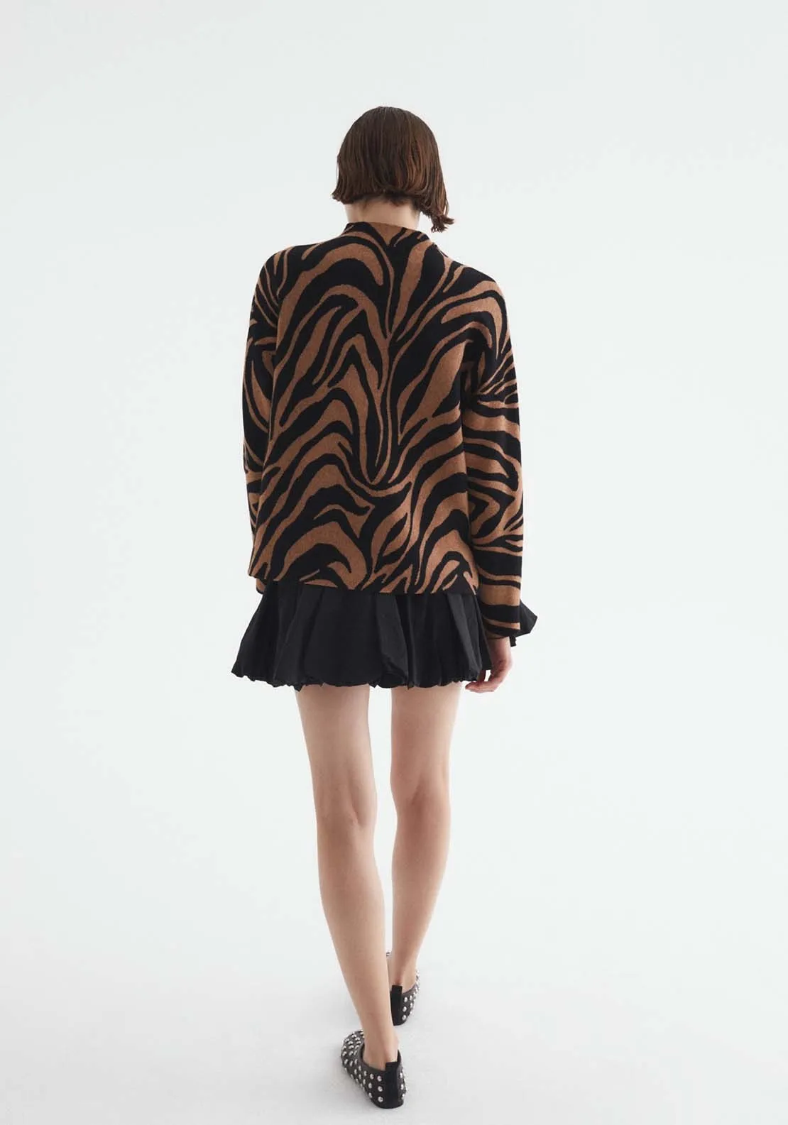 Animal Print Jumper - Hazelnut