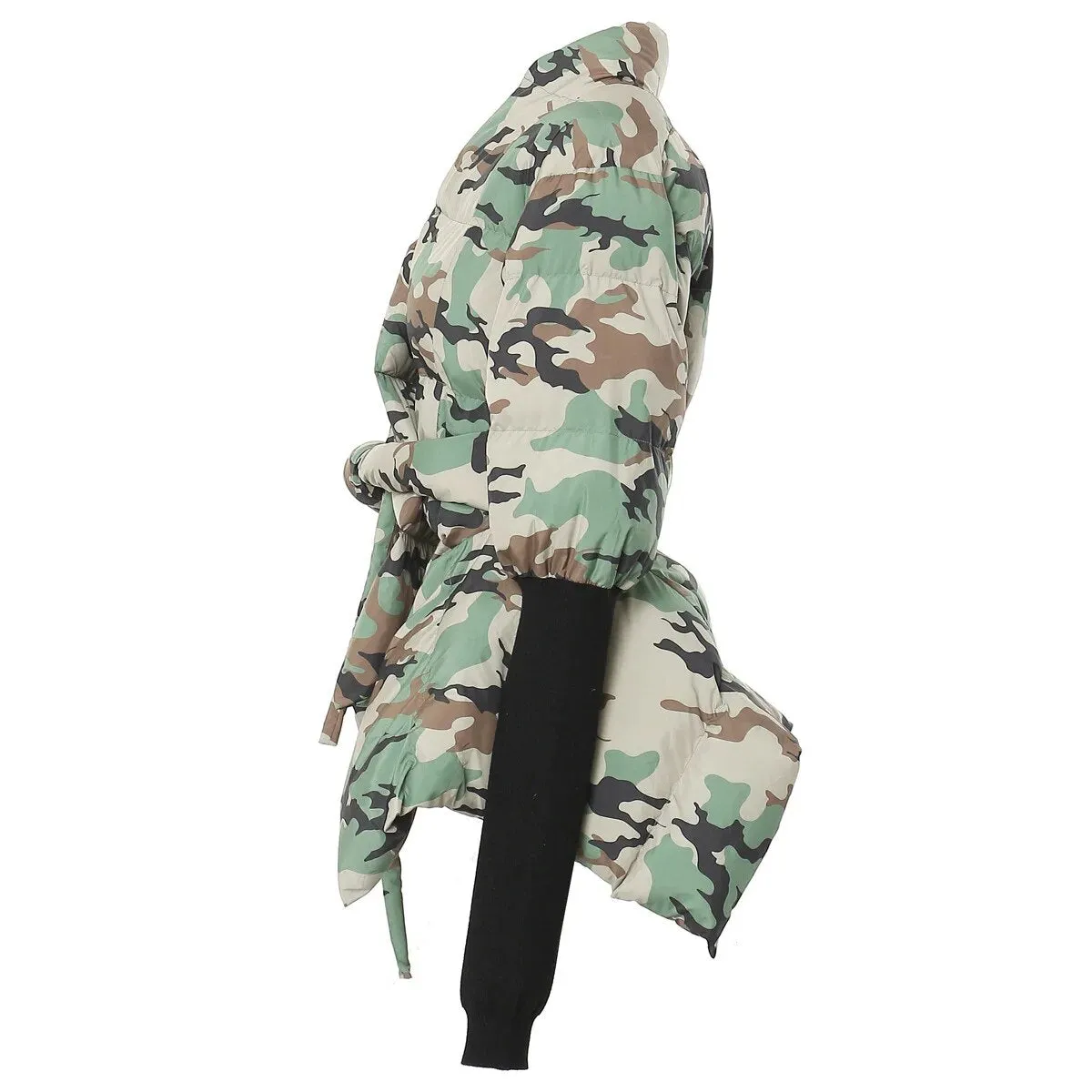 Army Puffy Tie Coat