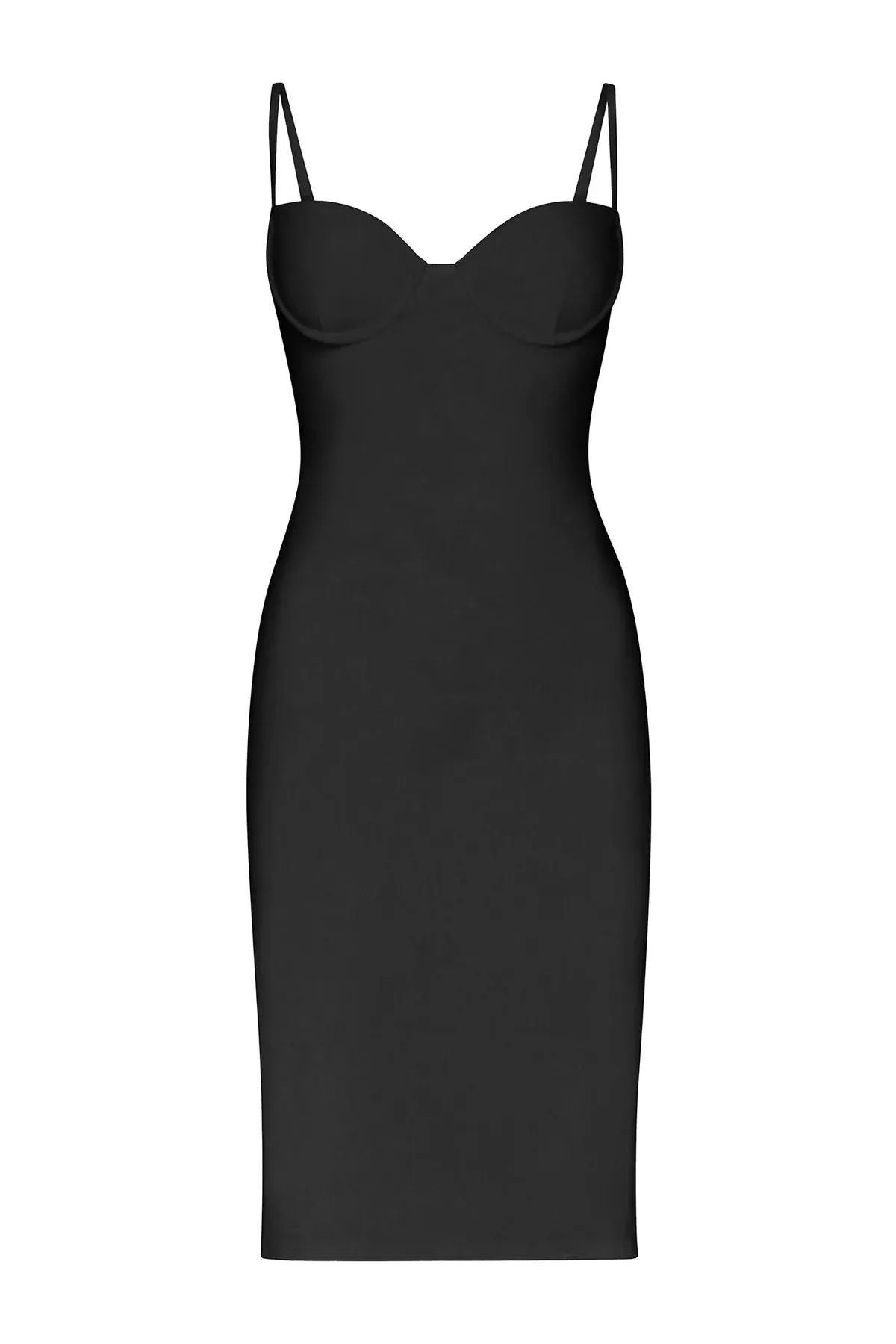 Balconette Underwire Midi Dress - Black