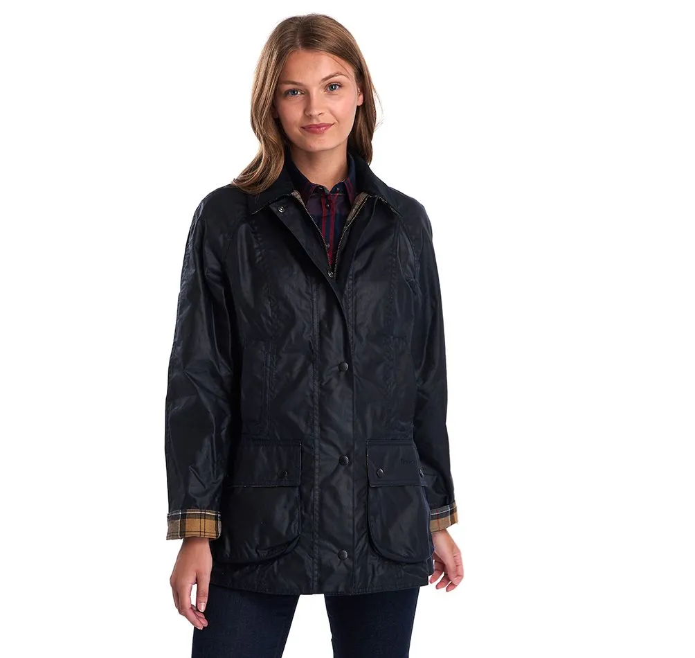 Barbour Navy Beadnell Waxed Cotton Jacket (Ladies)