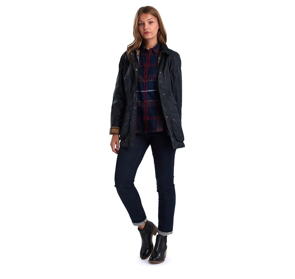 Barbour Navy Beadnell Waxed Cotton Jacket (Ladies)