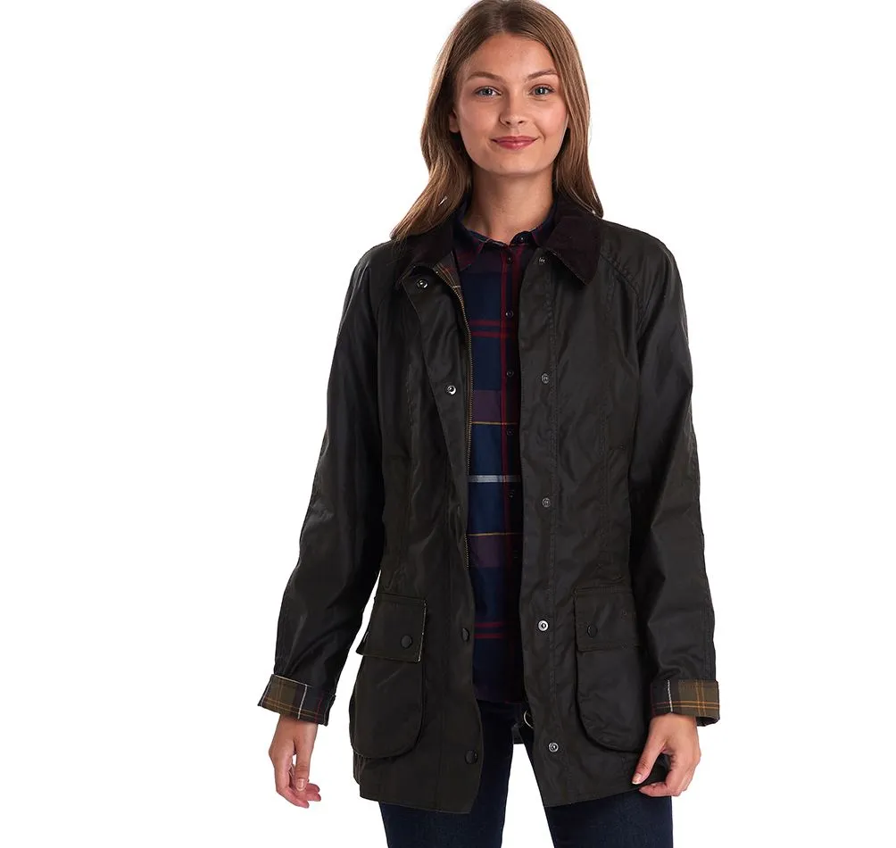 Barbour Olive Beadnell Waxed Cotton Jacket (Ladies)