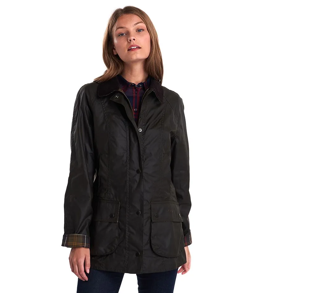 Barbour Olive Beadnell Waxed Cotton Jacket (Ladies)