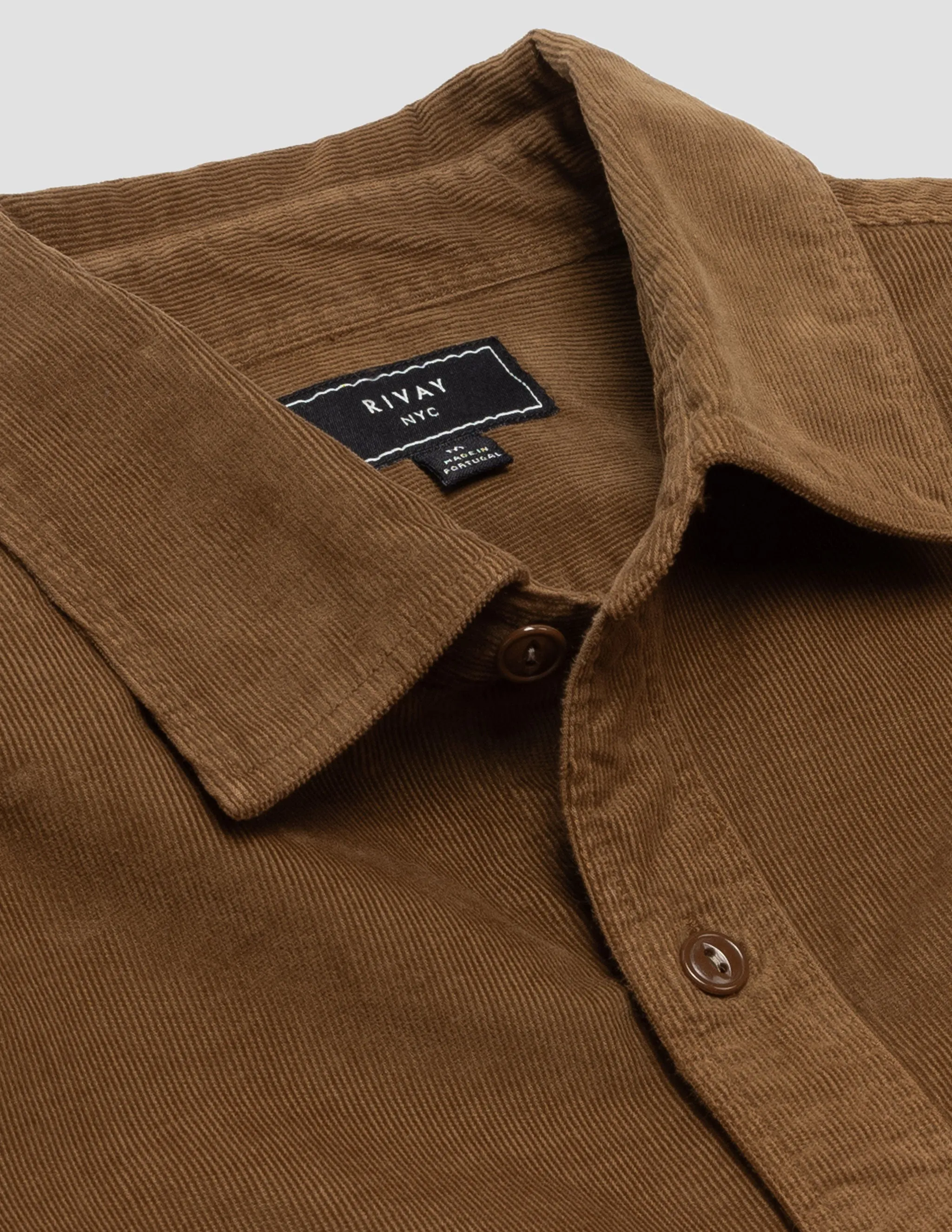 Barnes Garment Dyed Corduroy Workshirt in Golden Brown