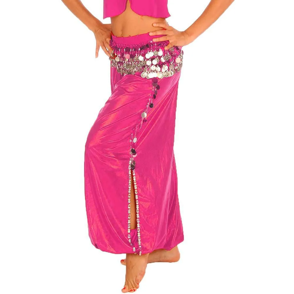 Belly Dance Shiny Lycra Harem Pants With Side Slits | MUITOSEI