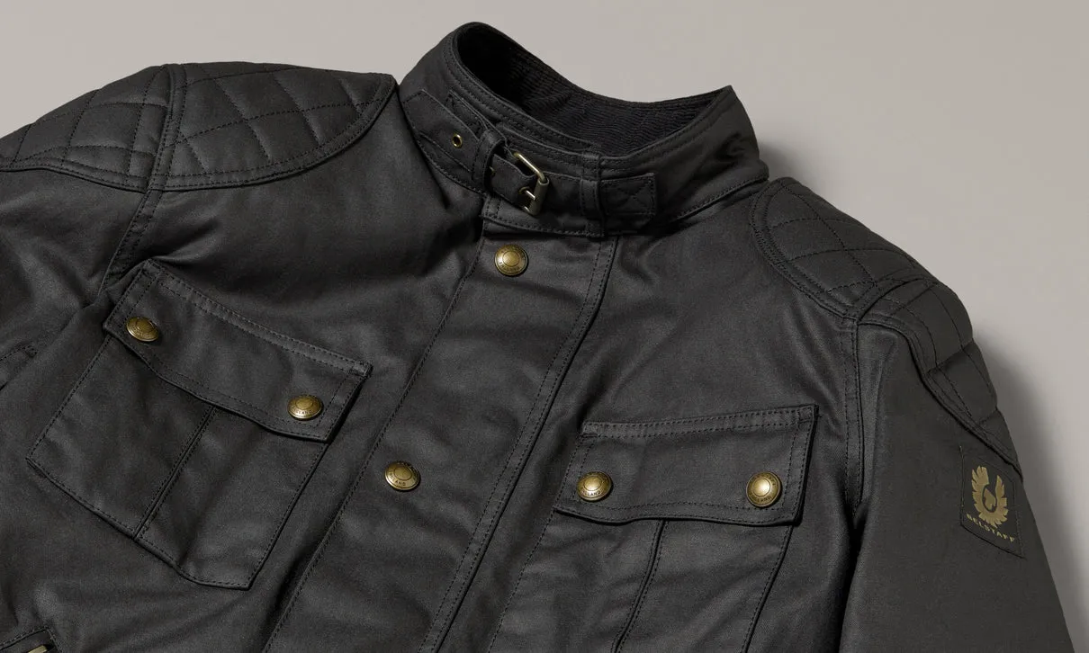 BELSTAFF BROOKLANDS ULTRACORE WAXED COTTON JACKET - BLACK