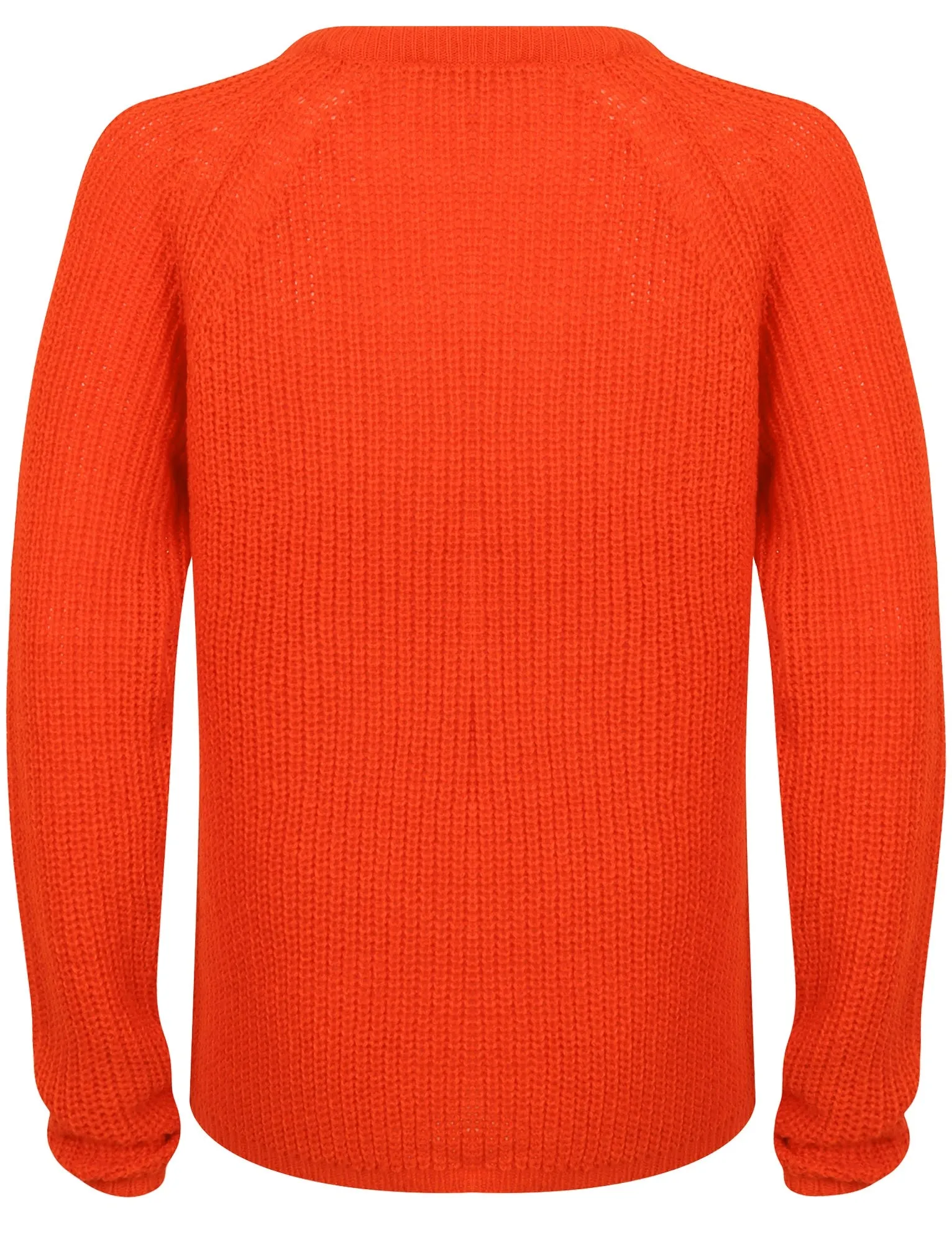 Bilberry Crew Neck Fisherman Knit Jumper In Fiery Red - Tokyo Laundry