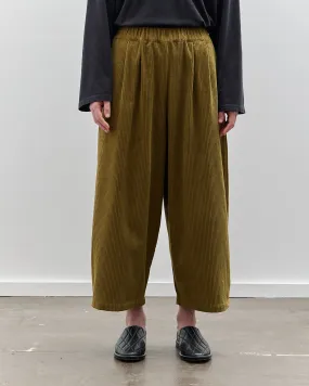 Black Crane Corduroy Wide Pants, Dark Olive