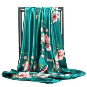 Boho green Scarf stylish Floral pink pattern