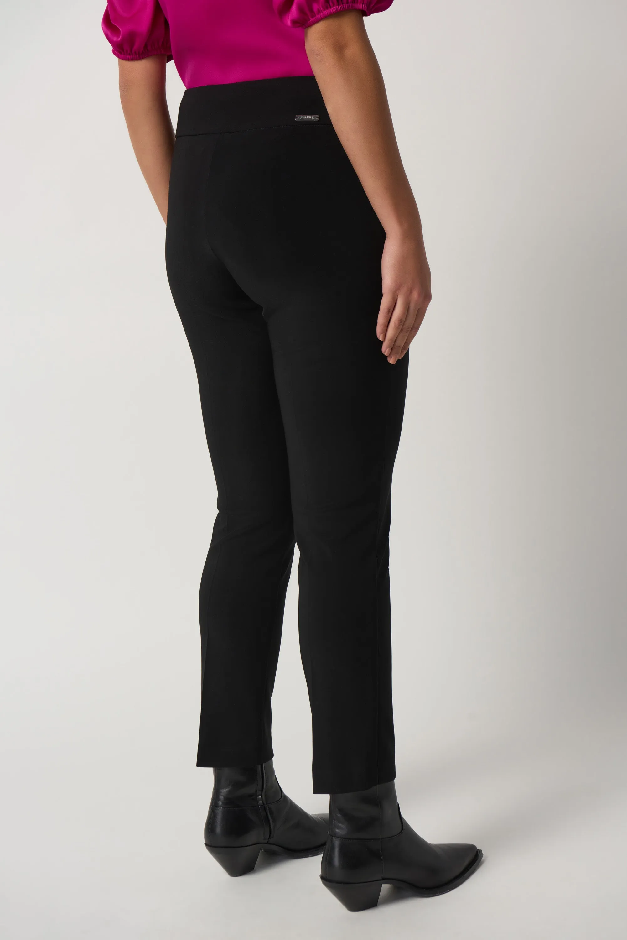 Bonded Silk Straight-Leg Pants