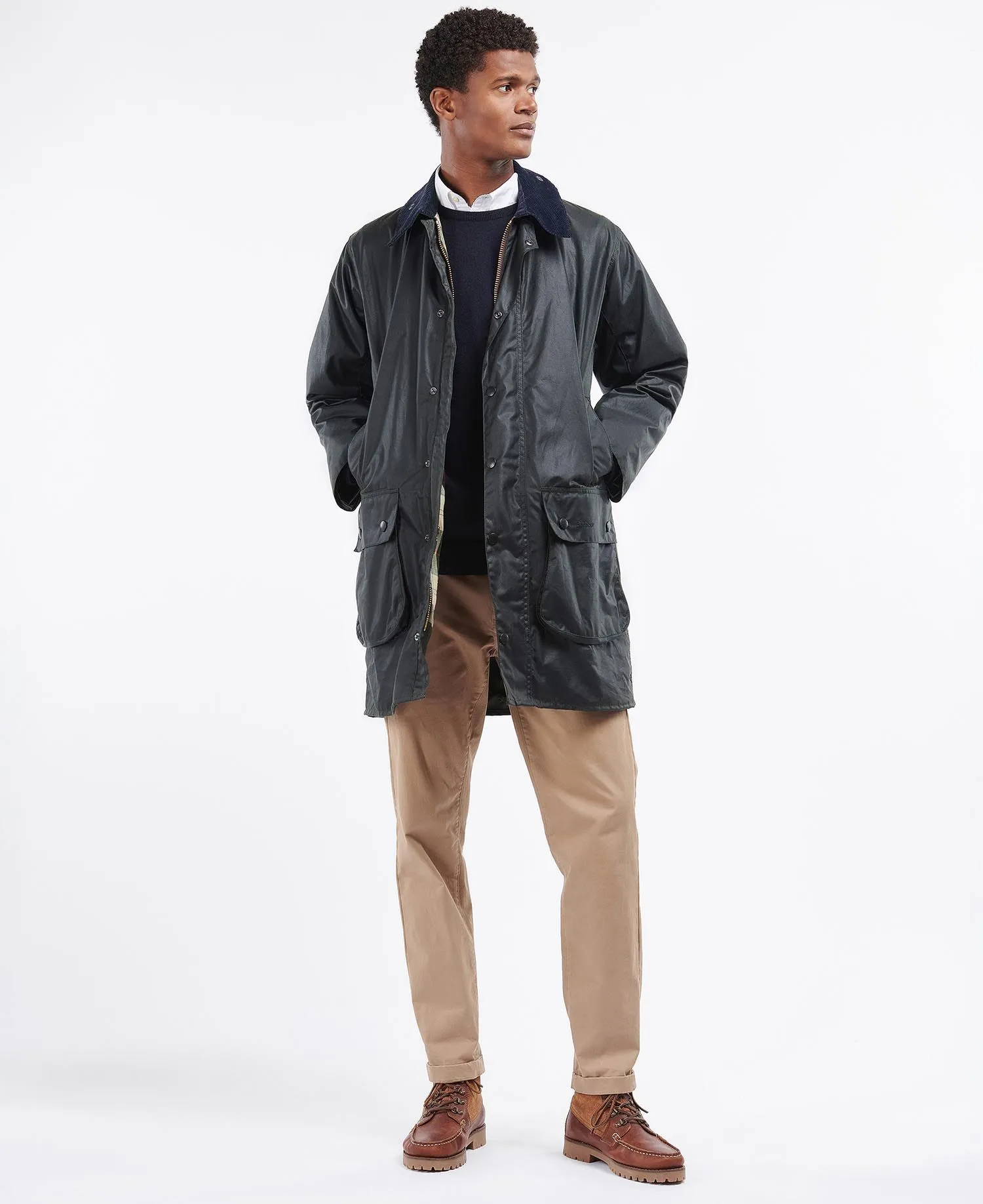 Border Wax Jacket - Navy