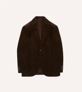 Brown Mid-Wale Cotton Corduroy Tailored Jacket