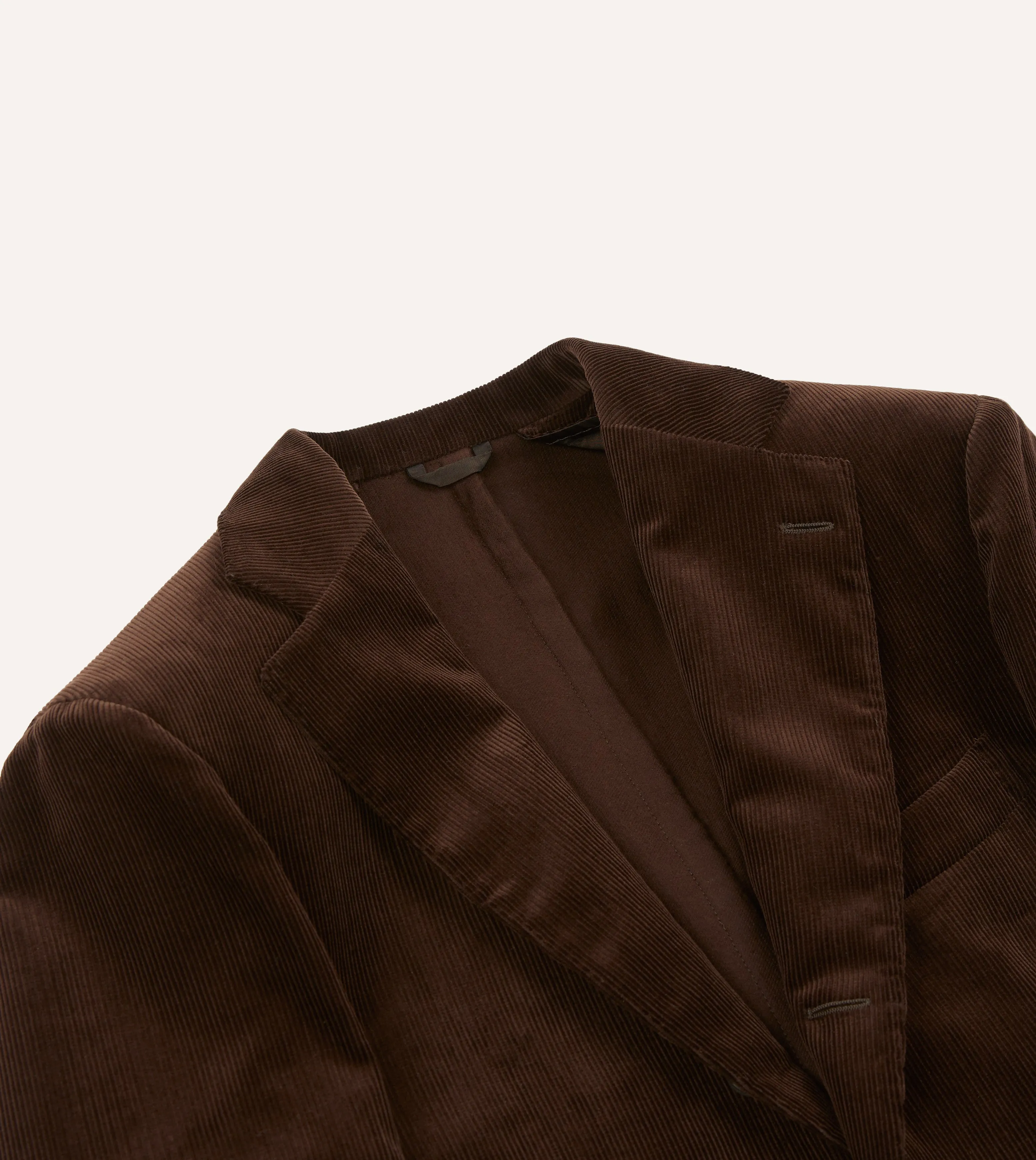 Brown Mid-Wale Cotton Corduroy Tailored Jacket