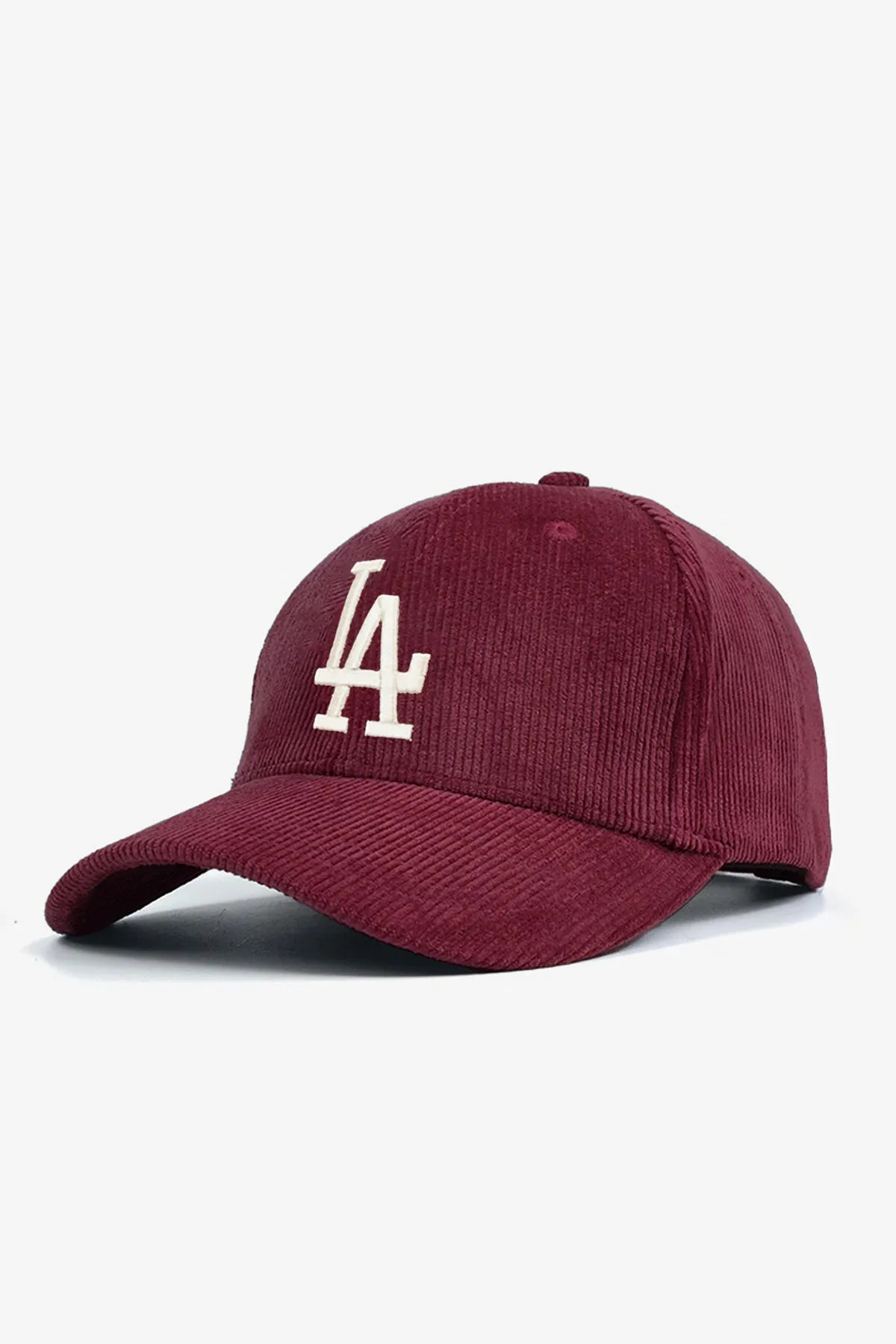 Burgundy LA Embroidered Corduroy Cap - S23 - MCP102R