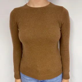 Butterscotch Brown Cashmere Crew Neck Jumper Small