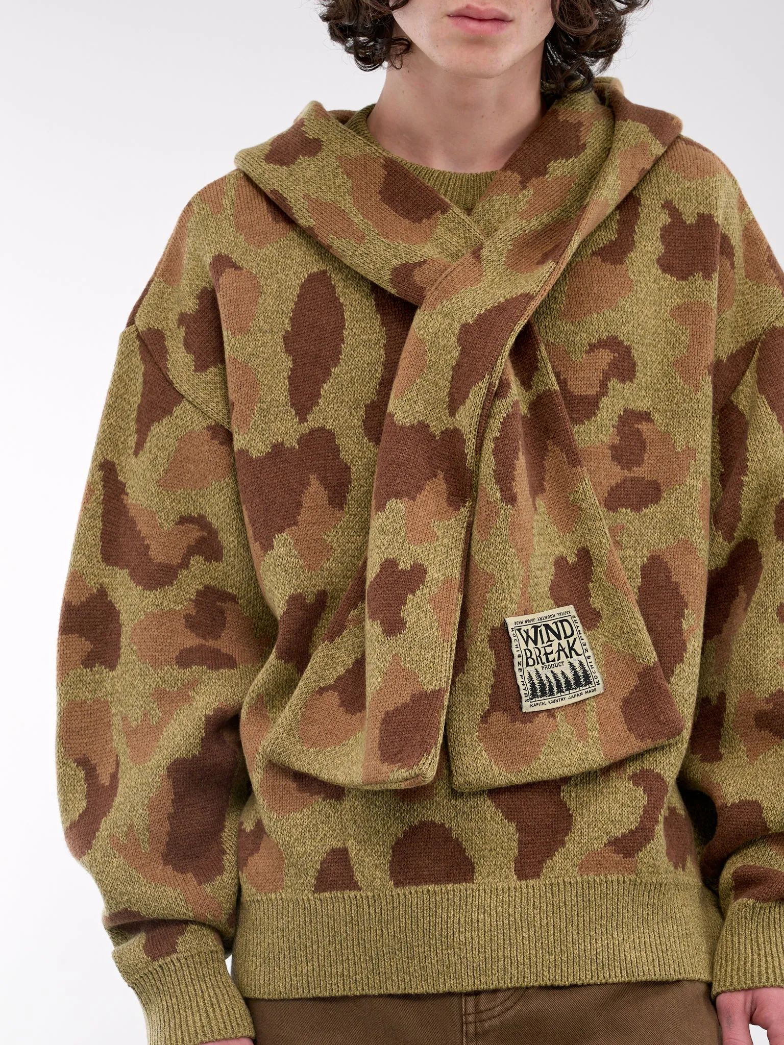 Camouflage Knit Hooded Sweater (K2411KN123-KHAKI)