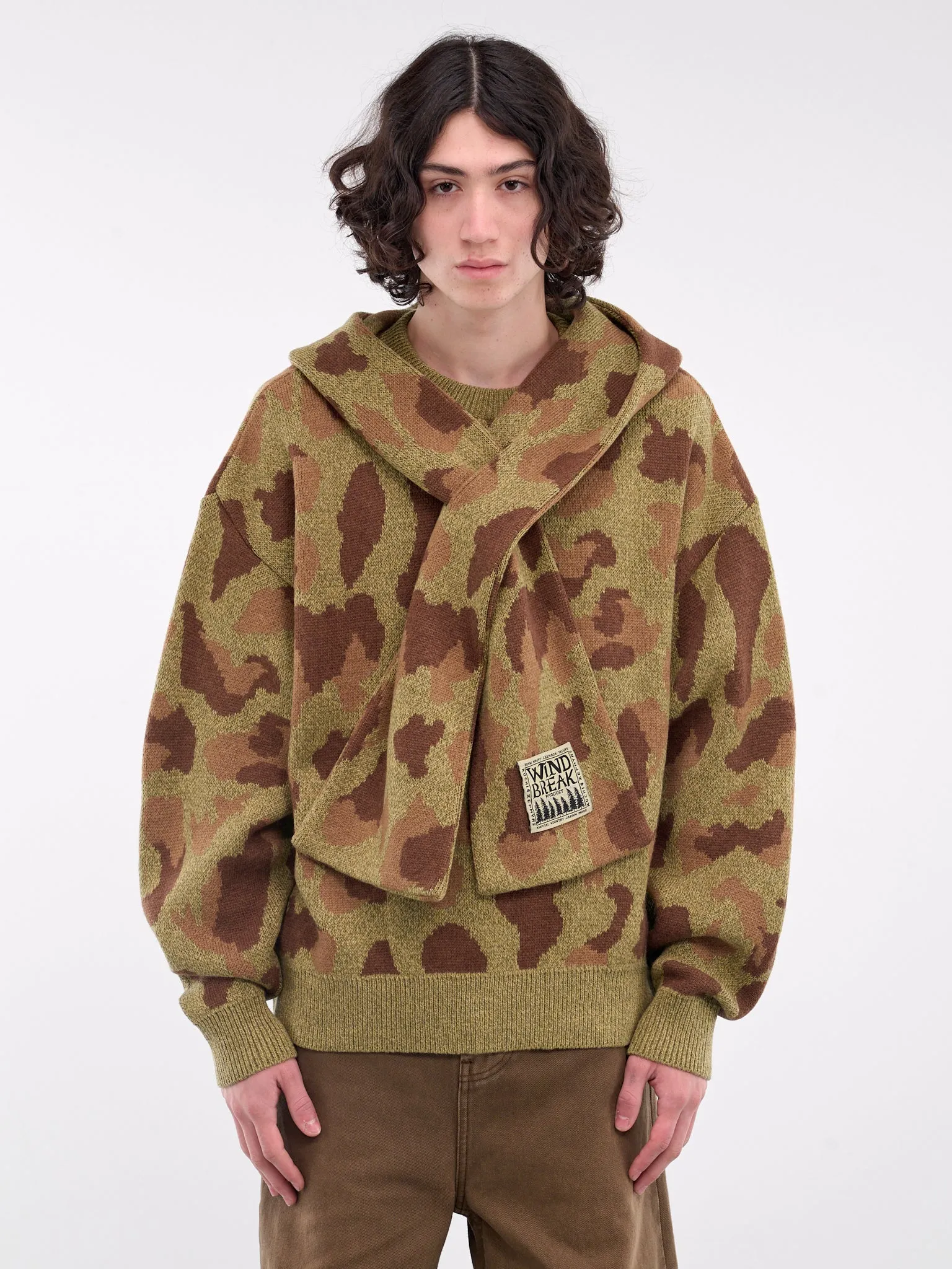 Camouflage Knit Hooded Sweater (K2411KN123-KHAKI)