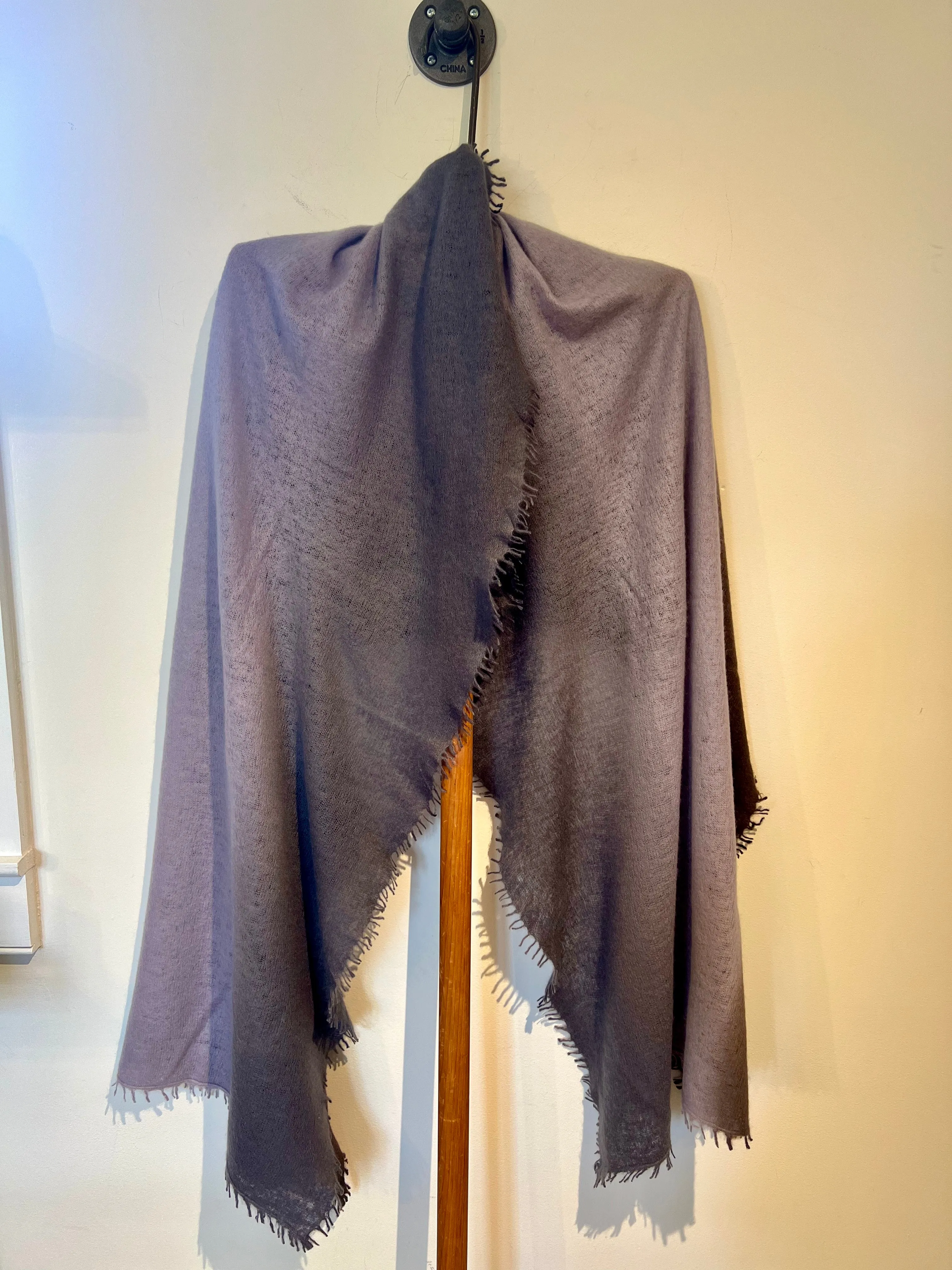 Cashmere Horizontal Shading Scarf | Ash Lilac