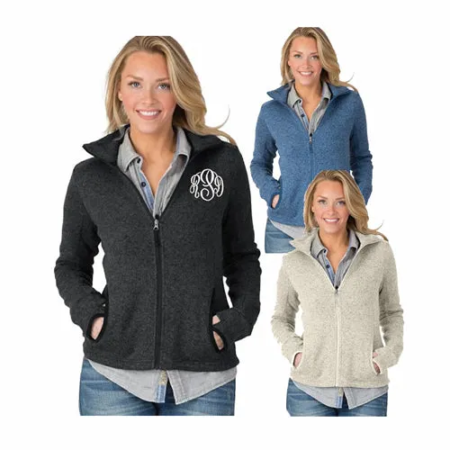 Charles River Apparel Heathered Fleece Sweater Jacket