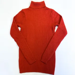 Children’s Vermillion Red Rib Polo Neck Jumper Age 12-14