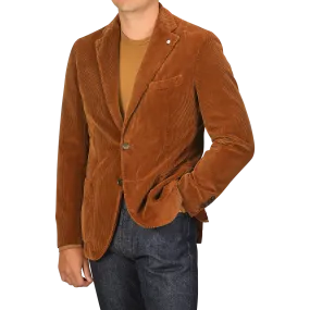 Cinnamon Brown Cotton Corduroy Blazer