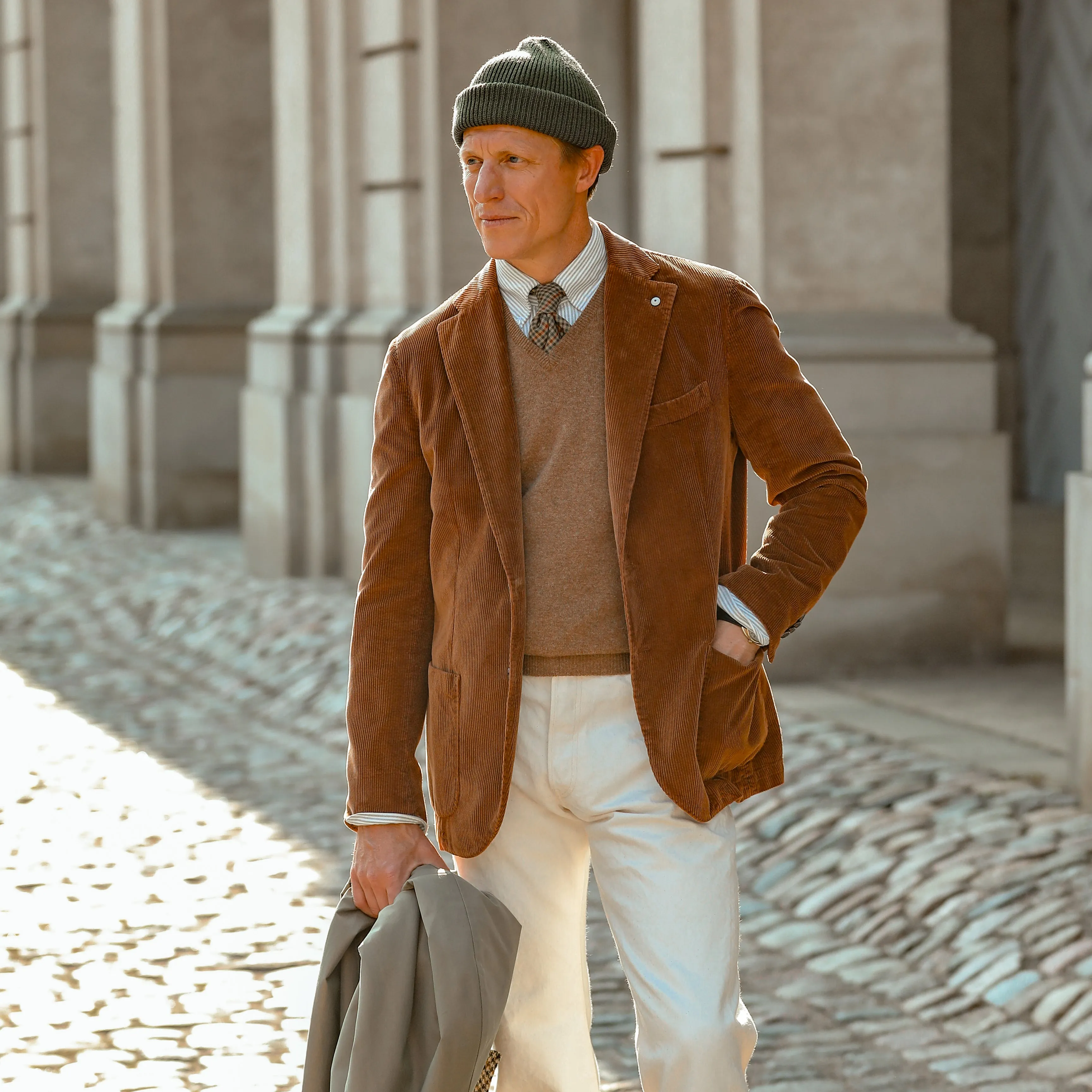 Cinnamon Brown Cotton Corduroy Blazer