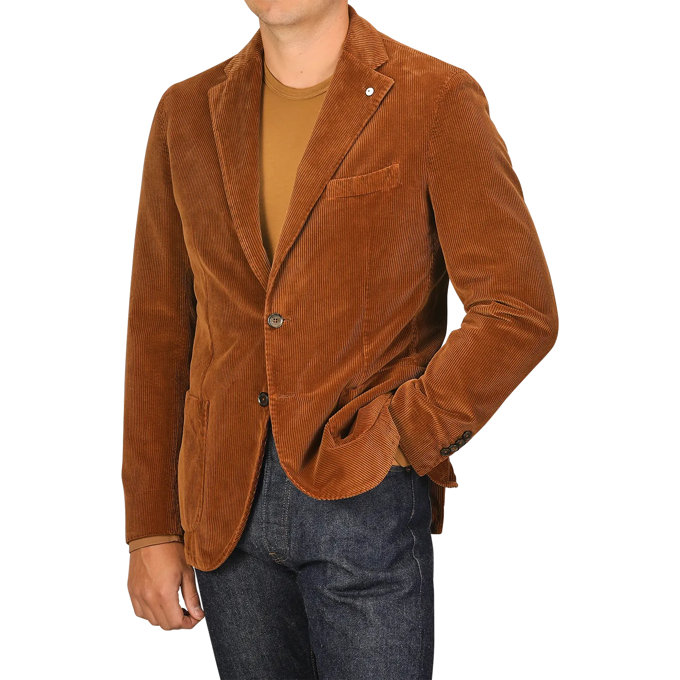 Cinnamon Brown Cotton Corduroy Blazer