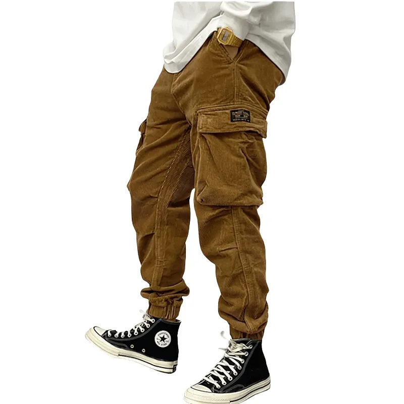 CLEARANCE of Casual Corduroy Cargo Pants in Two Colors / Stylish Male Trousers - US