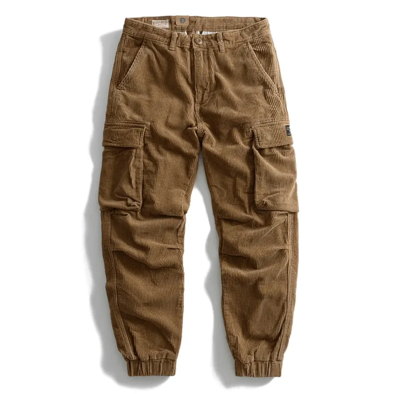 CLEARANCE of Casual Corduroy Cargo Pants in Two Colors / Stylish Male Trousers - US