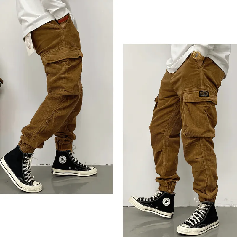 CLEARANCE of Casual Corduroy Cargo Pants in Two Colors / Stylish Male Trousers - US