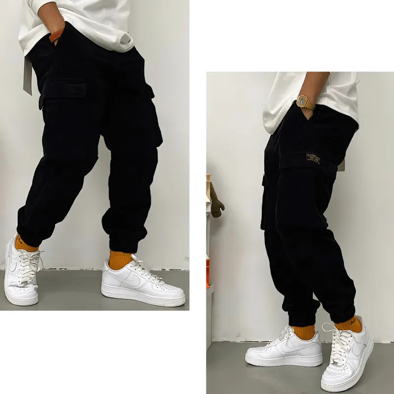 CLEARANCE of Casual Corduroy Cargo Pants in Two Colors / Stylish Male Trousers - US