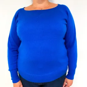 Cobalt Blue Cashmere Boat Neck Jumper Extra Large