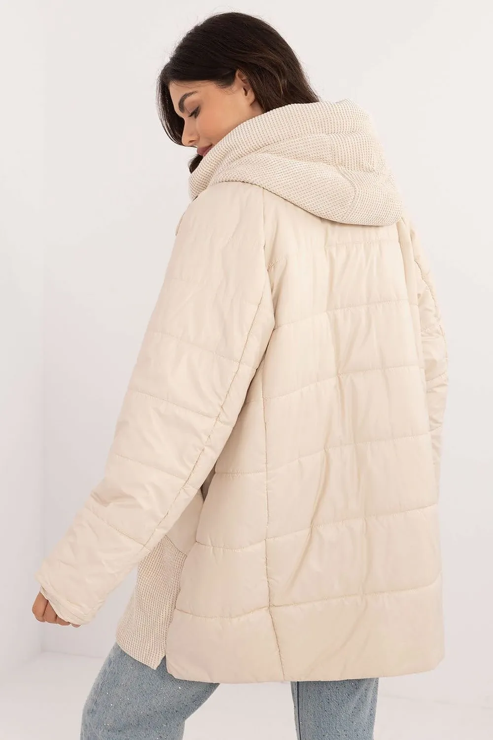 Combined Trench Hooded Jacket Beige