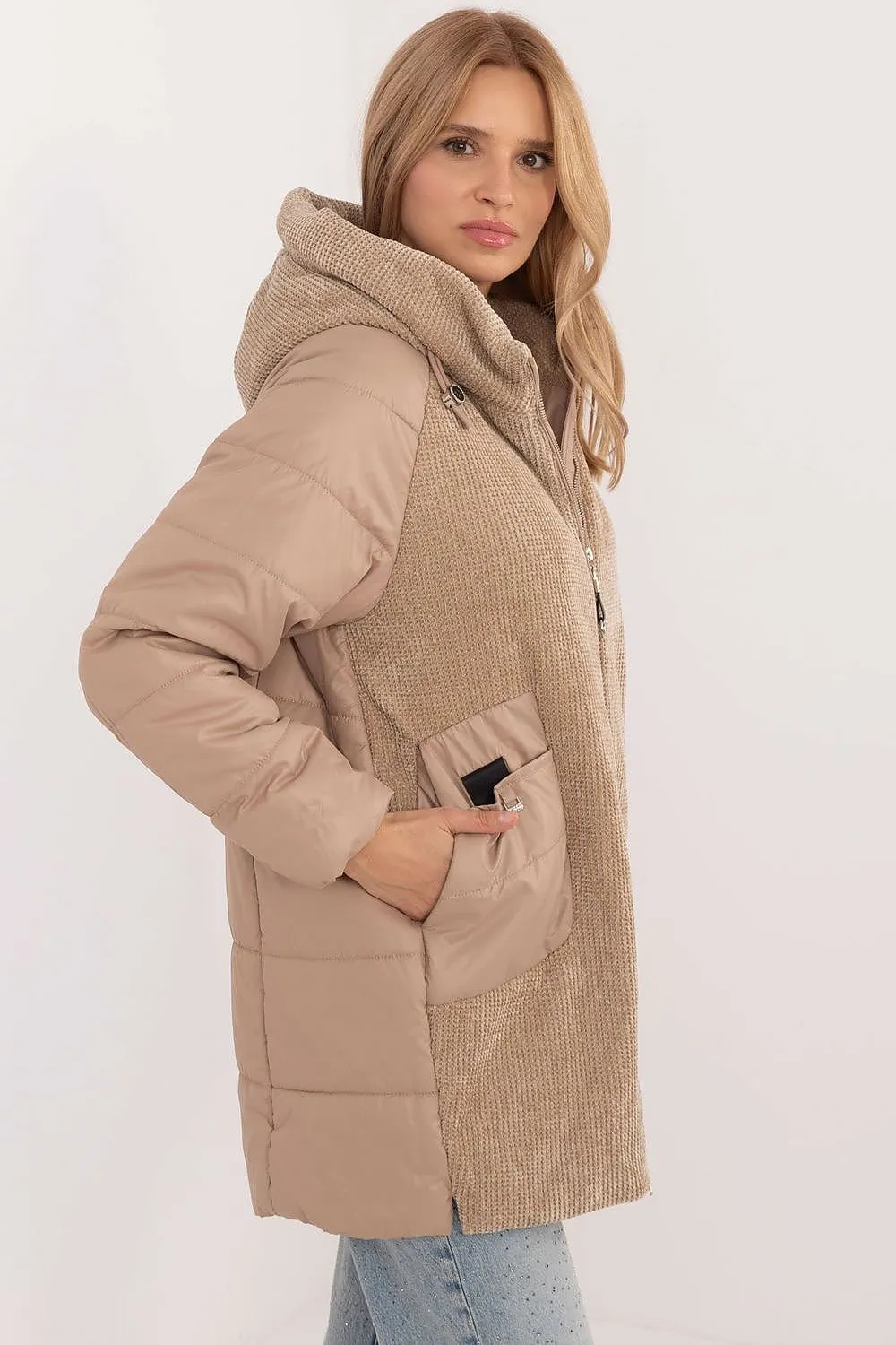 Combined Trench Hooded Jacket Brown Sand