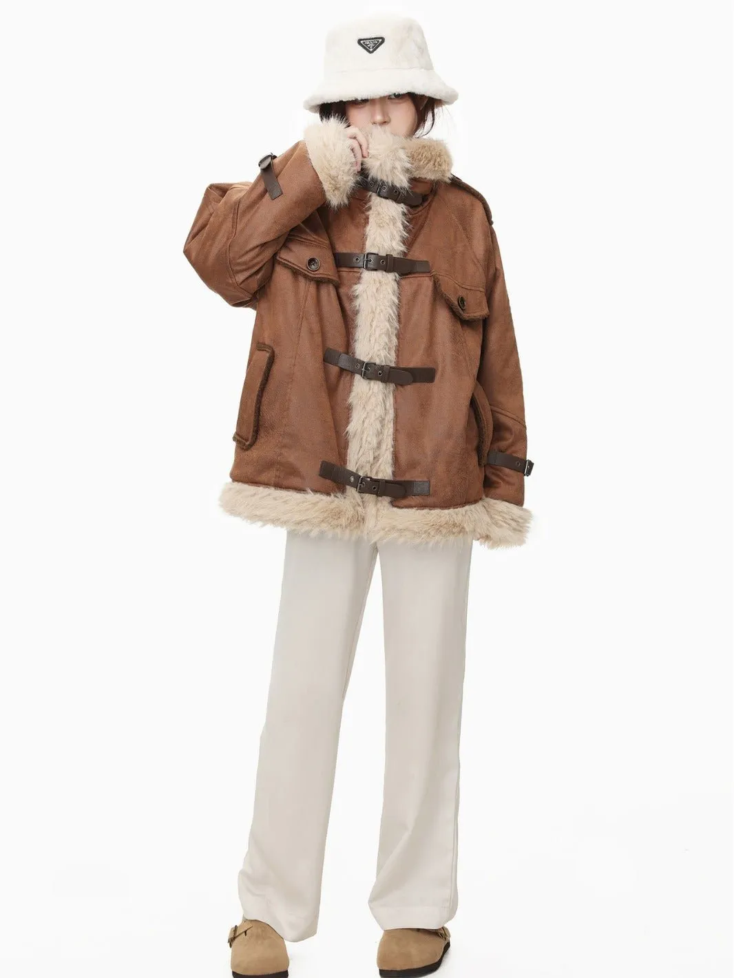 Complete Your Look with a Women's Shearling Leather Wool Coat