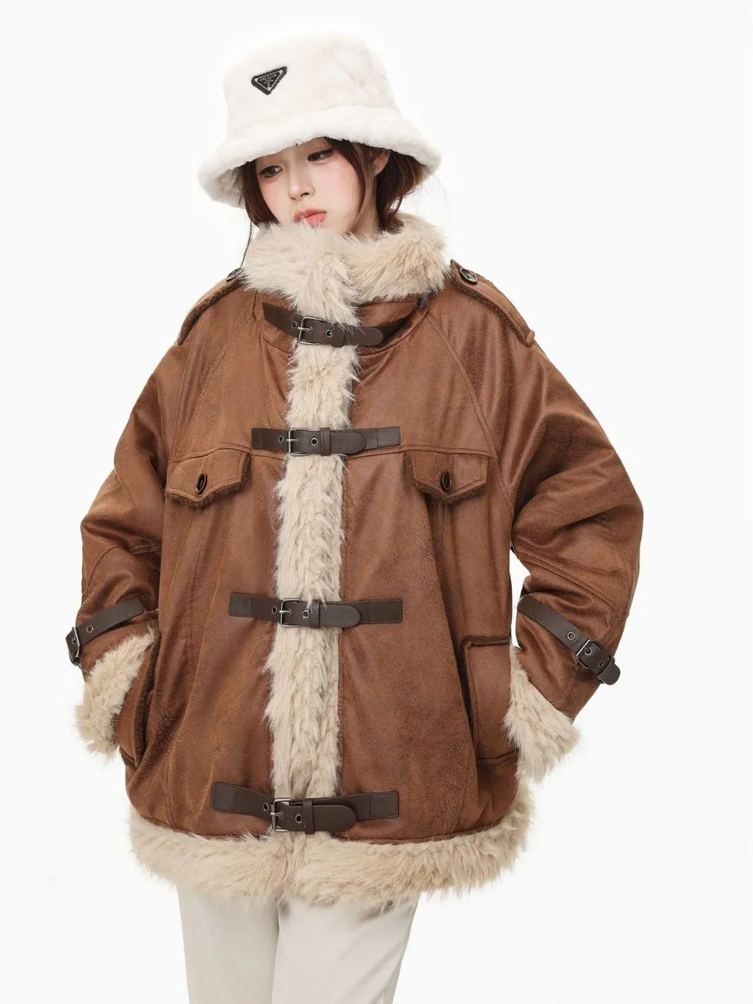 Complete Your Look with a Women's Shearling Leather Wool Coat