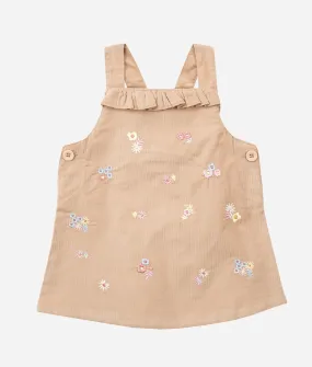 Corduroy Baby Strap Dress - Dark Beige