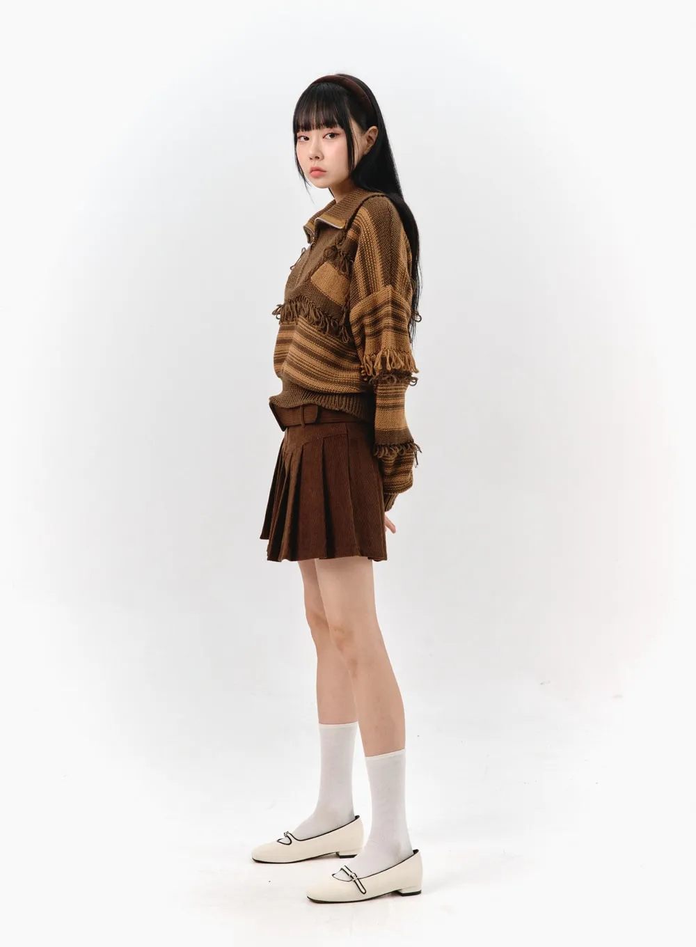 Corduroy Mini Skirt IS321