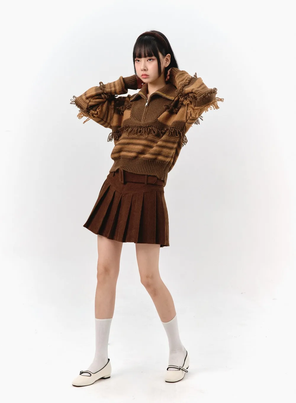 Corduroy Mini Skirt IS321